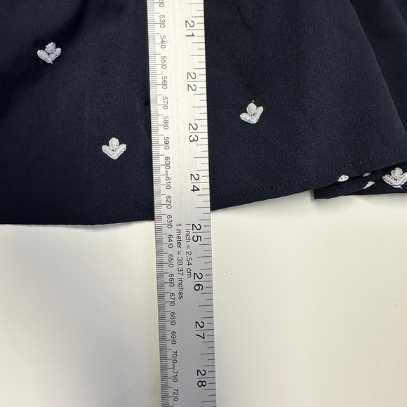 LOFT Navy Flower Embroidered Halter Peplum Top, Size‎ Small - Picture 6 of 6